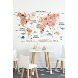 Sticker Ekspres Boho Love Türkçe Dünya Haritası Dünya Atlası Bebek Çocuk Odası Anaokulu Kreş Duvar Sticker