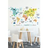 Sticker Ekspres Dream Ingilizce Dünya Haritası Dünya Atlası Bebek Çocuk Odası Anaokulu Kreş Duvar Sticker