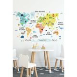 Sticker Ekspres Dream Türkçe Dünya Haritası Dünya Atlası Bebek Çocuk Odası Anaokulu Kreş Duvar Sticker
