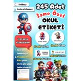Sticker Ekspres Okul Etiketi Avengers Yenilmezler Temalı Kalem Defter Etiketi Özel İsim Yazılabilen Etiket 245 Adet İsim Etiketi