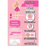 Sticker Ekspres Okul Etiketi Barbie Kalem Defter Etiketi Özel İsim Yazılabilen Etiket 245 Adet