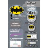 Sticker Ekspres Okul Etiketi Batman Kalem Defter Etiketi Özel İsim Yazılabilen Etiket 245 Adet