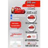 Sticker Ekspres Okul Etiketi Cars Arabalar Kalem Defter Etiketi Özel İsim Yazılabilen Etiket 245 Adet