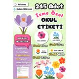 Sticker Ekspres Okul Etiketi Çiçek Temalı Kalem Defter Etiketi Özel İsim Yazılabilen Etiket 245 Adet İsim Etiketi