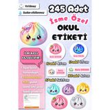 Sticker Ekspres Okul Etiketi Çin Mantısı Glitter Dumpling Temalı Kalem Defter Etiketi Özel İsim Yazılabilen Etiket 245 Adet İsim Etiketi