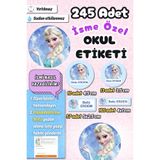 Sticker Ekspres Okul Etiketi Elsa Kalem Defter Etiketi Özel Isim Yazılabilen Etiket 245 Adet