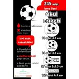 Sticker Ekspres Okul Etiketi Futbol Topu Kalem Defter Etiketi Özel İsim Yazılabilen Etiket 245 Adet İsim Etiketi