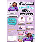 Sticker Ekspres Okul Etiketi Gabby Temalı Kalem Defter Etiketi Özel İsim Yazılabilen Etiket 245 Adet İsim Etiketi