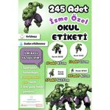 Sticker Ekspres Okul Etiketi Hulk Temalı Kalem Defter Etiketi Özel İsim Yazılabilen Etiket 245 Adet İsim Etiketi