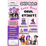 Sticker Ekspres Okul Etiketi KPop Demon Hunters Kalem Defter Etiketi Özel İsim Yazılabilen Etiket 245 Adet İsim Etiketi