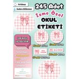 Sticker Ekspres Okul Etiketi Kurdeleli Ekose Kalem Defter Etiketi Özel İsim Yazılabilen Etiket 245 Adet İsim Etiketi