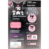 Sticker Ekspres Okul Etiketi Kuromi Kalem Defter Etiketi Özel İsim Yazılabilen Etiket 245 Adet