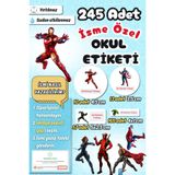 Sticker Ekspres Okul Etiketi Marvel Avengers Kalem Defter Etiketi Özel İsim Yazılabilen Etiket 245 Adet