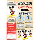 Sticker Ekspres Okul Etiketi Mickey Mouse Kalem Defter Etiketi Özel İsim Yazılabilen Etiket 245 Adet