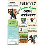 Sticker Ekspres Okul Etiketi Minecraft Kalem Defter Etiketi Özel İsim Yazılabilen Etiket 245 Adet