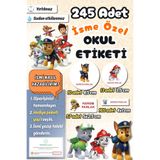 Sticker Ekspres Okul Etiketi Paw Patrol Kalem Defter Etiketi Özel İsim Yazılabilen Etiket 245 Adet İsim Etiketi