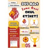 Sticker Ekspres Okul Etiketi Sarı Kırmızı Futbol Kalem Defter Etiketi Özel İsim Yazılabilen Etiket 245 Adet İsim Etiketi