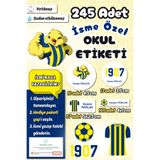 Sticker Ekspres Okul Etiketi Sarı Lacivert Futbol Kalem Defter Etiketi Özel İsim Yazılabilen Etiket 245 Adet İsim Etiketi