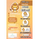 Sticker Ekspres Okul Etiketi Sevimli Aslan Kalem Defter Etiketi 245 Adet İsim Etiketi