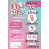 Sticker Ekspres Okul Etiketi Sevimli Deniz Kızları Kalem Defter Etiketi Özel İsim Yazılabilen Etiket 245 Adet