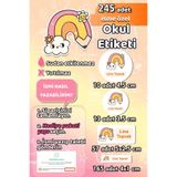 Sticker Ekspres Okul Etiketi Sevimli Gökkuşağı Kalem Defter Etiketi Özel İsim Yazılabilen Etiket 245 Adet