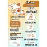 Sticker Ekspres Okul Etiketi Sevimli Kediler Kedi Temalı Kalem Defter Etiketi Özel İsim Yazılabilen Etiket 245 Adet