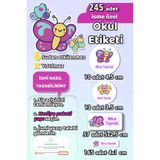 Sticker Ekspres Okul Etiketi Sevimli Kelebek Temalı Kalem Defter Etiketi Özel İsim Yazılabilen Etiket 245 Adet