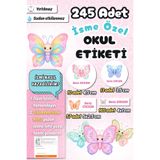 Sticker Ekspres Okul Etiketi Sevimli Kelebekler Kalem Defter Etiketi Özel İsim Yazılabilen Etiket 245 Adet İsim Etiketi