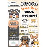 Sticker Ekspres Okul Etiketi Sevimli Köpekler Kalem Defter Etiketi Özel İsim Yazılabilen Etiket 245 Adet İsim Etiketi