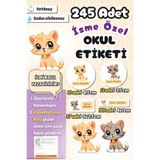 Sticker Ekspres Okul Etiketi Şirin Kediler Kalem Defter Etiketi Özel İsim Yazılabilen Etiket 245 Adet