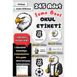 Sticker Ekspres Okul Etiketi Siyah Beyaz Futbol Kalem Defter Etiketi Özel İsim Yazılabilen Etiket 245 Adet İsim Etiketi