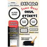 Sticker Ekspres Okul Etiketi Siyah Çerçeveli Sade Kalem Defter Etiketi Özel İsim Yazılabilen Etiket 245 Adet İsim Etiketi