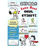 Sticker Ekspres Okul Etiketi Snoopy Kalem Defter Etiketi Özel İsim Yazılabilen Etiket 245 Adet İsim Etiketi