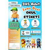 Sticker Ekspres Okul Etiketi Stumble Guys Kalem Defter Etiketi Özel İsim Yazılabilen Etiket 245 Adet İsim Etiketi