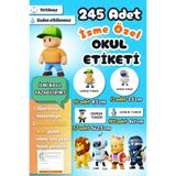 Sticker Ekspres Okul Etiketi Stumble Guys Kalem Defter Etiketi Özel İsim Yazılabilen Etiket 245 Adet İsim Etiketi