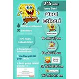 Sticker Ekspres Okul Etiketi Sünger Bob Kalem Defter Etiketi Özel İsim Yazılabilen Etiket 245 Adet
