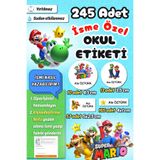 Sticker Ekspres Okul Etiketi Super Mario Kalem Defter Etiketi Özel İsim Yazılabilen Etiket 245 Adet İsim Etiketi