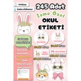 Sticker Ekspres Okul Etiketi Tavşan Temalı Kalem Defter Etiketi Özel İsim Yazılabilen Etiket 245 Adet İsim Etiketi