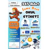 Sticker Ekspres Okul Etiketi Uzay Temalı Kalem Defter Etiketi Özel İsim Yazılabilen Etiket 245 Adet İsim Etiketi
