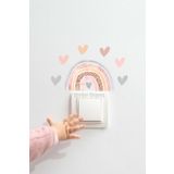 Sticker Ekspres Pastel Gökkuşağı Ve Kalpler Çocuk Odası Priz Sticker