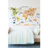 Sticker Ekspres Softy Türkçe Dünya Haritası Dünya Atlası Bebek Çocuk Odası Anaokulu Kreş Duvar Sticker