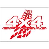 Sticker Fabrikası 4x4 Off Road Offroad Folyo Kesim Sticker 00862 - 30 x 20 cm - Kırmızı