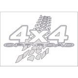 Sticker Fabrikası 4x4 Off Road Offroad Folyo Kesim Sticker 00862 - 45 x 30 cm - Beyaz