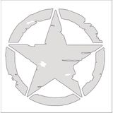 Sticker Fabrikası Askeri Yıldız Off Road Army 4x4 Offroad Sticker 00961 - Beyaz - 15 x 15 cm