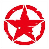 Sticker Fabrikası Askeri Yıldız Off Road Army 4x4 Offroad Sticker 00961 - Kırmızı - 15 x 15 cm