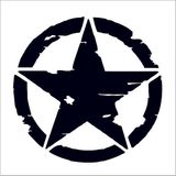 Sticker Fabrikası Askeri Yıldız Off Road Army 4x4 Offroad Sticker 00961 - Siyah - 25 x 25 cm