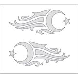 Sticker Fabrikası Ay Yıldız Türk Bayrağı 2 Adet Sticker 00929 - Beyaz - 15 x 6 cm