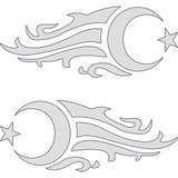 Sticker Fabrikası Ay Yıldız Türk Bayrağı 2 Adet Sticker 00929 - Beyaz - 50x20 Cm