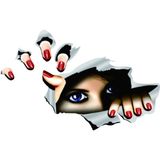 Sticker Fabrikası Bagajdan Bakan Gözler Kaput Cam Oto Sticker 00295 18 x 11 cm - Renkli