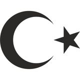 Sticker Fabrikası Türk Bayrağı Ay Yıldız 00323 - 40 x 29 cm - Siyah